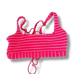 Xhilaration | Pink & White Striped Bikini Top | Medium